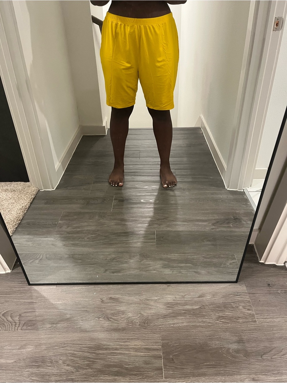 SHEIN Bright Yellow Athletic Women's Biker Shorts